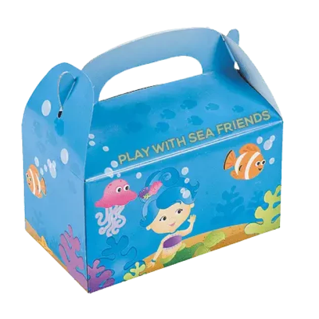 Custom Printed Blue Gable Boxes