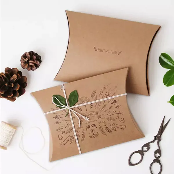 Custom Kraft Paper Gift Pillow Boxes