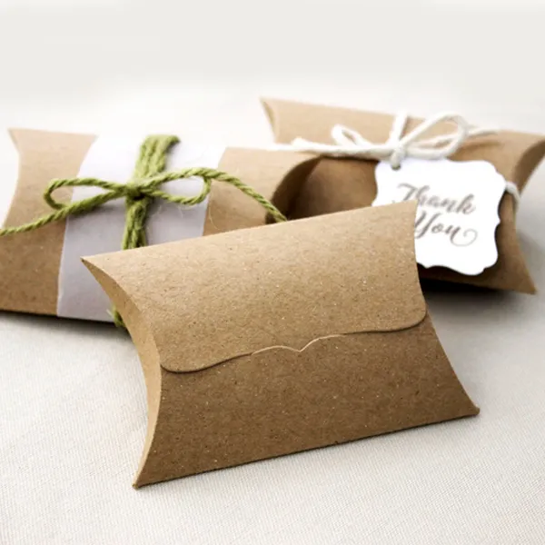 Custom Printed Kraft Paper Pillow Boxes