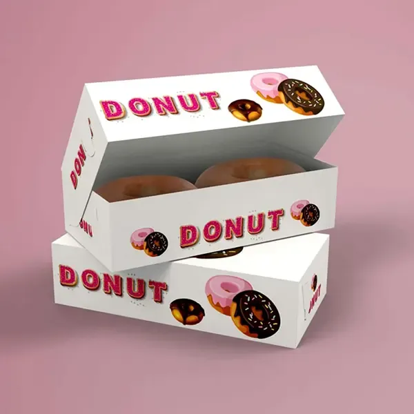 custom printed pink donut boxes