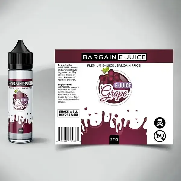 Custom printed E Juice Label